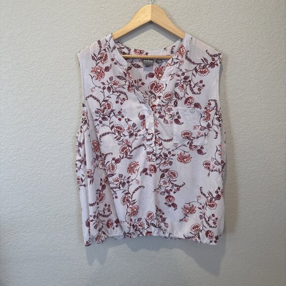 Soho New York & Company Jeans Blouse Sleeveless Purple Floral Summer Womens XXL - Picture 2 of 11